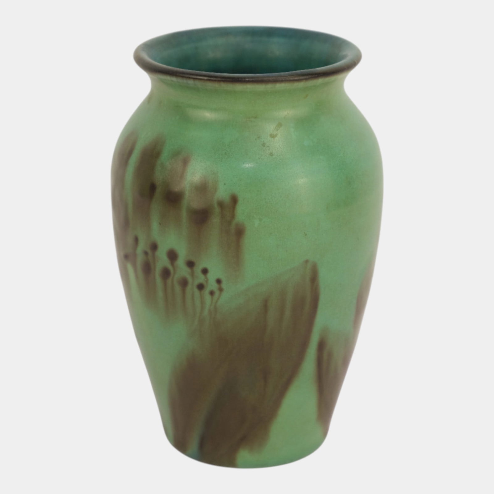 Rookwood Pottery 1930 Green Brown Abstract Floral Decorated Vase 954 Barrett (1 of 3)