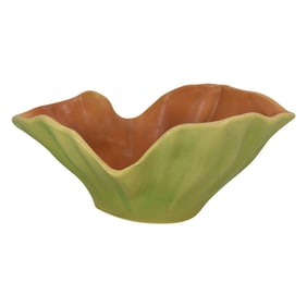 Roseville Florane II Green 1949 Mid Century Modern Pottery Ceramic Bowl 61-9