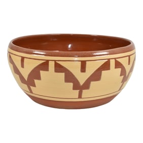 Pine Ridge Sioux Dakota Art Pottery Hand Made Native American Design Bowl Irving