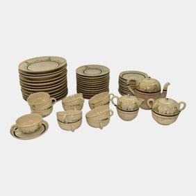 Edna G Metz Art Deco 12 Person 51 Piece Dinnerware Set