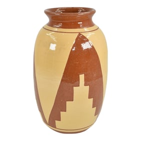 Pine Ridge Sioux Dakota Pottery Hand Made Geometric Design Ceramic Vase Talbot