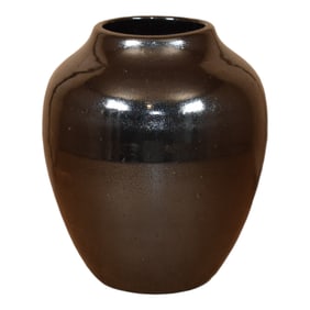 Pine Ridge Sioux Dakota 1937 Vintage Art Pottery Hand Made Black Ceramic Vase