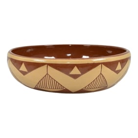 Pine Ridge Sioux Dakota Pottery Hand Made Geometric Design Ceramic Bowl Talbot