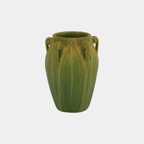 Ephraim Faience 2021 Miniature Mottled Blue Boston Fern Art Pottery Vase