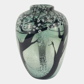 Ophir Studios Scott Beyers & Lee Hudin Cherry Tree Paperweight Art Glass Vase
