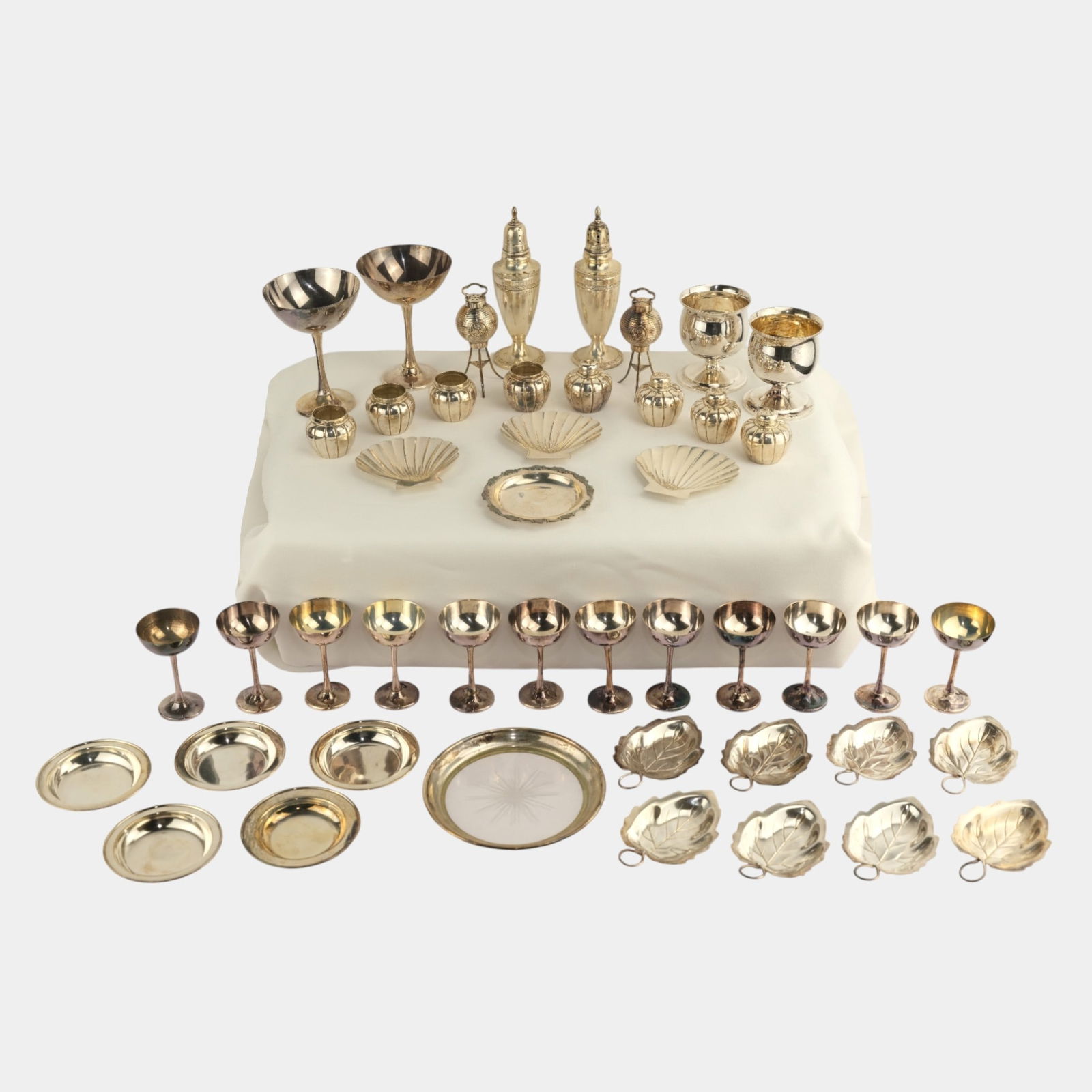 Kichigoro Uyeda Japanese Sterling Silver Tableware Set Total Weight 56.5 Oz (1 of 9)