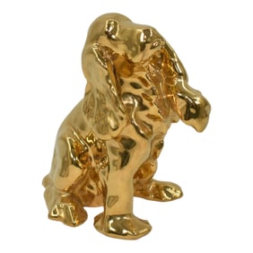 Rookwood 1985 Vintage Art Pottery Golden Cocker Spaniel Dog Paperweight Ltd Ed