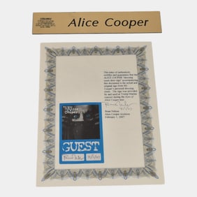 Trump Marina Hotel Casino Alice Cooper Dressing Room Door Sign