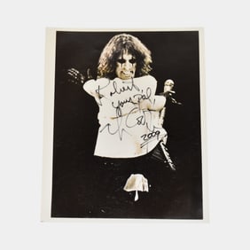 Alice Cooper Hand Signed 8x10 Iconic Straight Jacket Photograph
