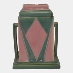 Roseville Futura 1928 Vintage Deco Pottery Jukebox Vase 386-8