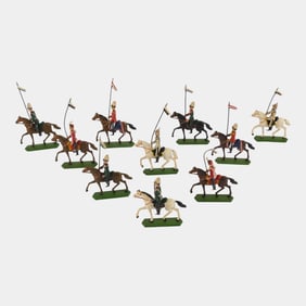 Antique Calvary On Horseback Painted Lead Toy Soldiers