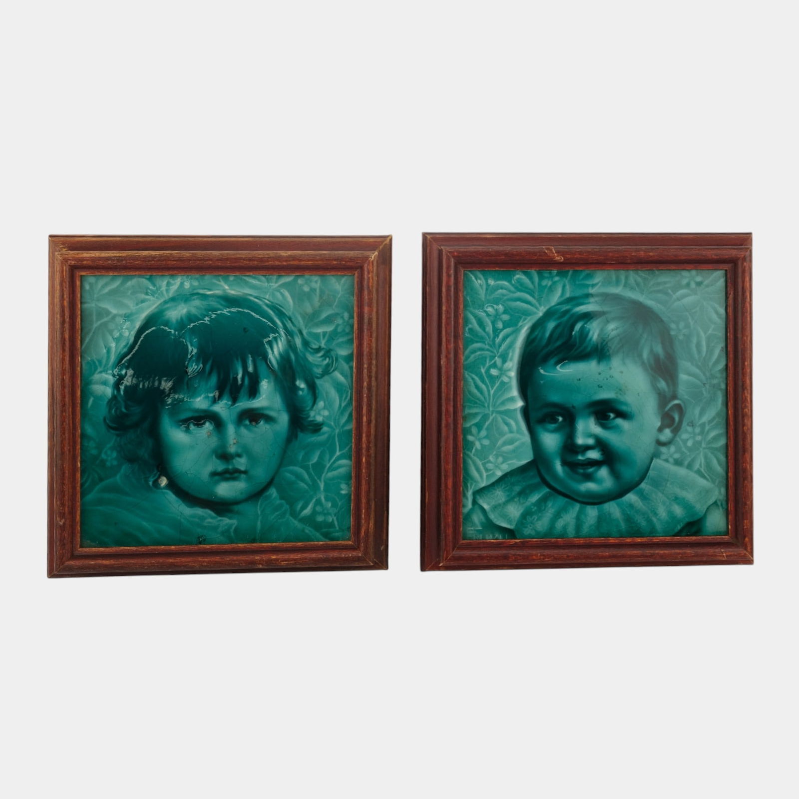 AETCO American Encaustic Tiling Company Green Framed Ceramic Portrait Tiles: We offer in house shipping on all items. Plus spend $2000 on winning bids on qualified items and your shipping is free. AETCO American Encaustic Tiling Company Green Framed Ceramic Portrait Tiles Bea