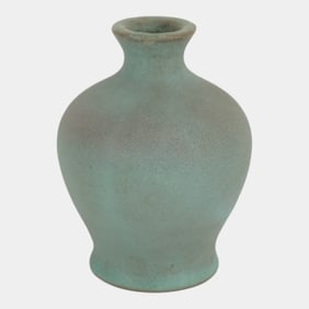 Van Briggle Art Pottery 1906 Mottled Turquoise Art And Crafts Vase 378D