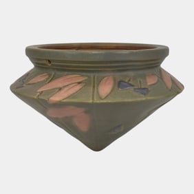 Roseville Futura Gray 1928 Vintage Art Deco Pottery Hanging Basket Planter 344-5