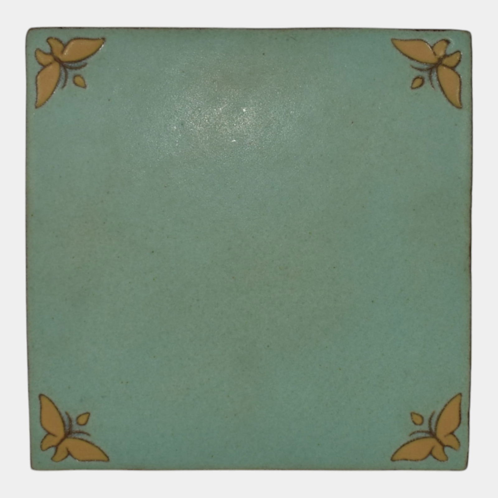 Van Briggle Vintage Pottery Teal Butterfly Ceramic Tile: We offer in house shipping on all items. Plus spend $2000 on winning bids on qualified items and your shipping is free. Van Briggle Vintage Pottery Teal Butterfly Ceramic Tile Nice arts and crafts fo
