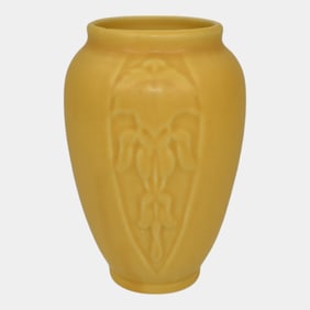 Rookwood 1935 Vintage Art Pottery Yellow Bleeding Hearts Ceramic Vase 2123