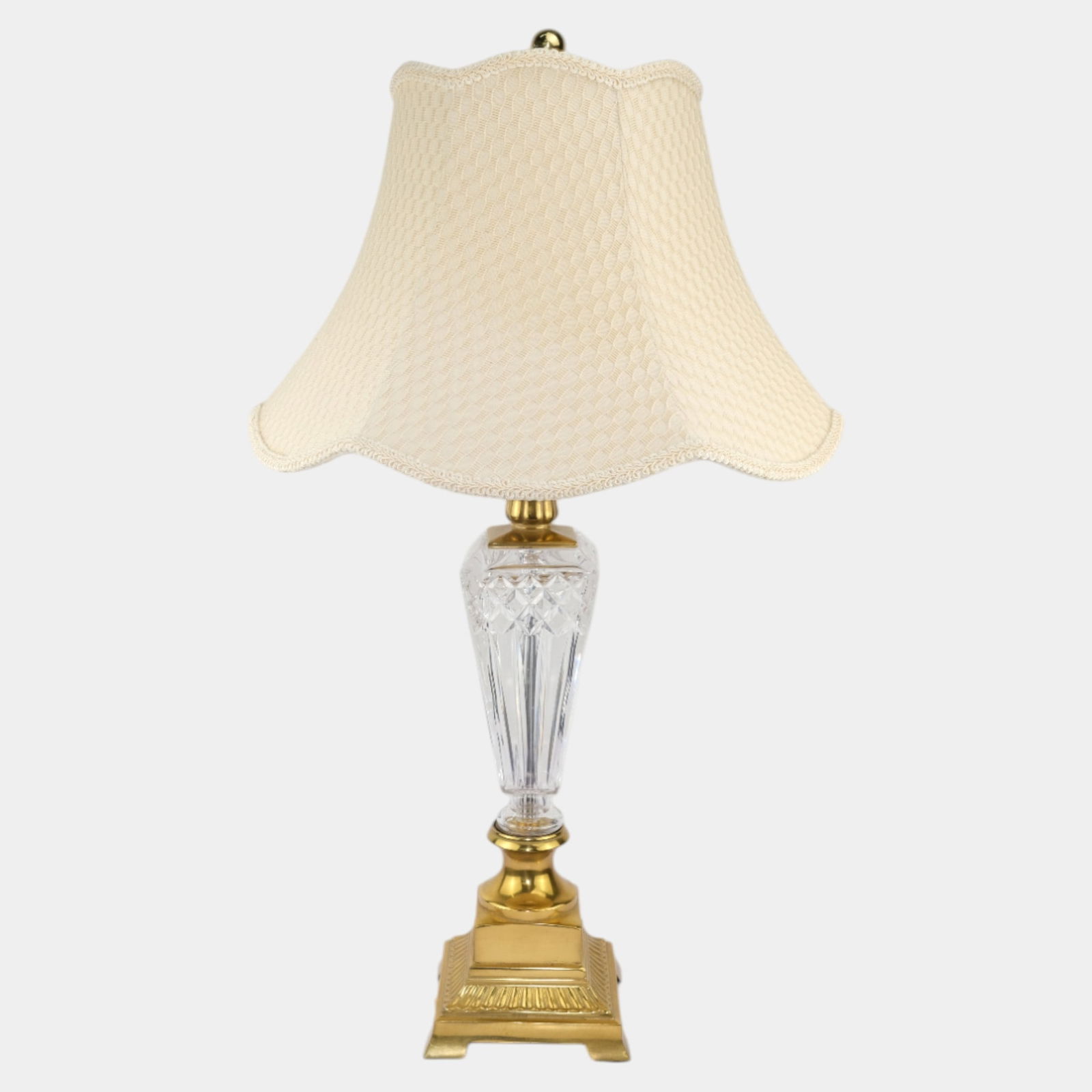 Waterford Irish Clear Cut Crystal Lissadel Pattern Lamp With Footed Brass Base (1 of 7)