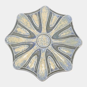 AETCO American Encaustic Tiling Company Blue Crystalline Octagonal Lobed Trivet