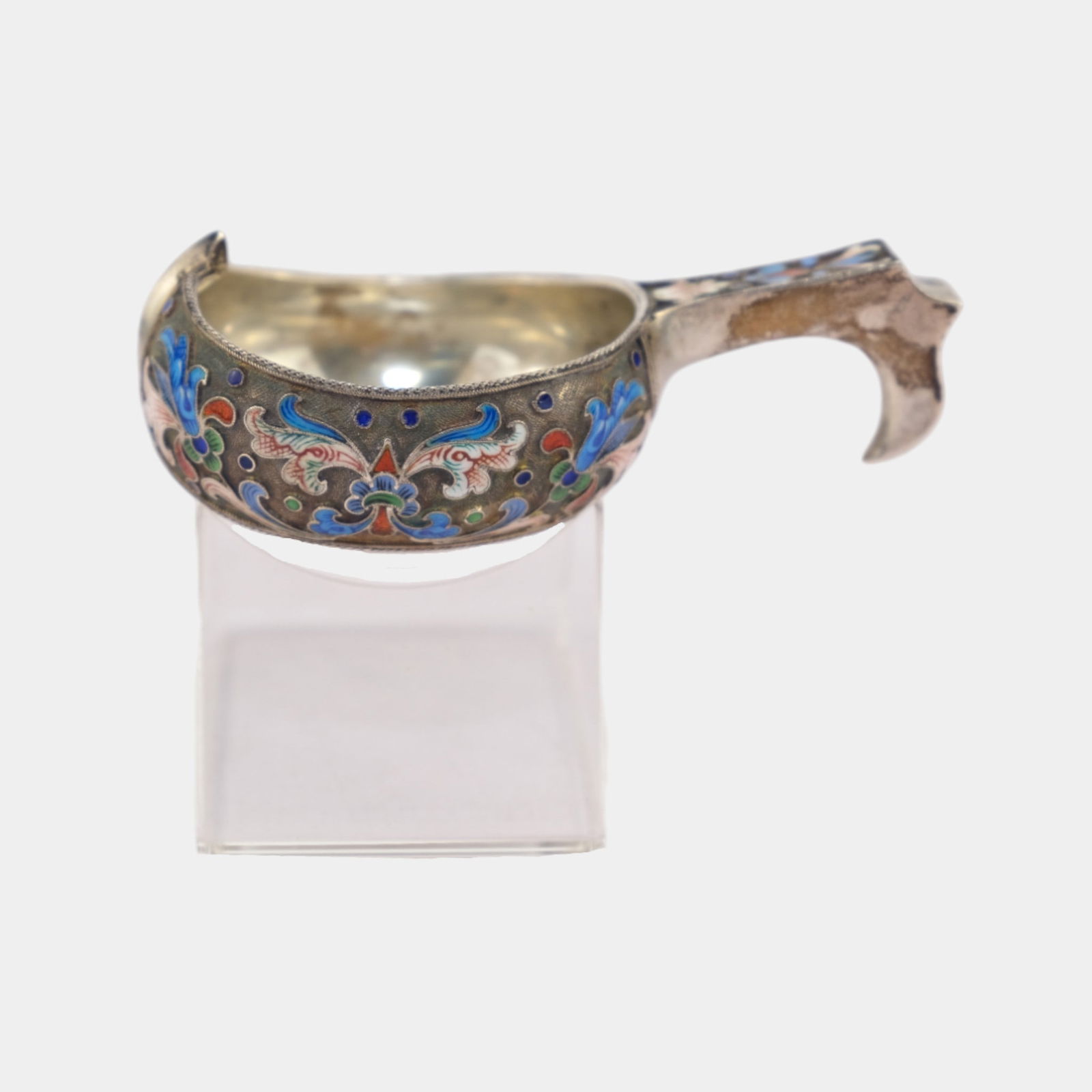 Nikolay Strulev 1896 Imperial Russian 84 Silver Enamel Cloisonne Kovsh (1 of 7)
