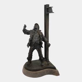 Gary Prazen's "The Pusher" 1989 Limited #4 / 50 Oil Rig Worker Bronze Statue