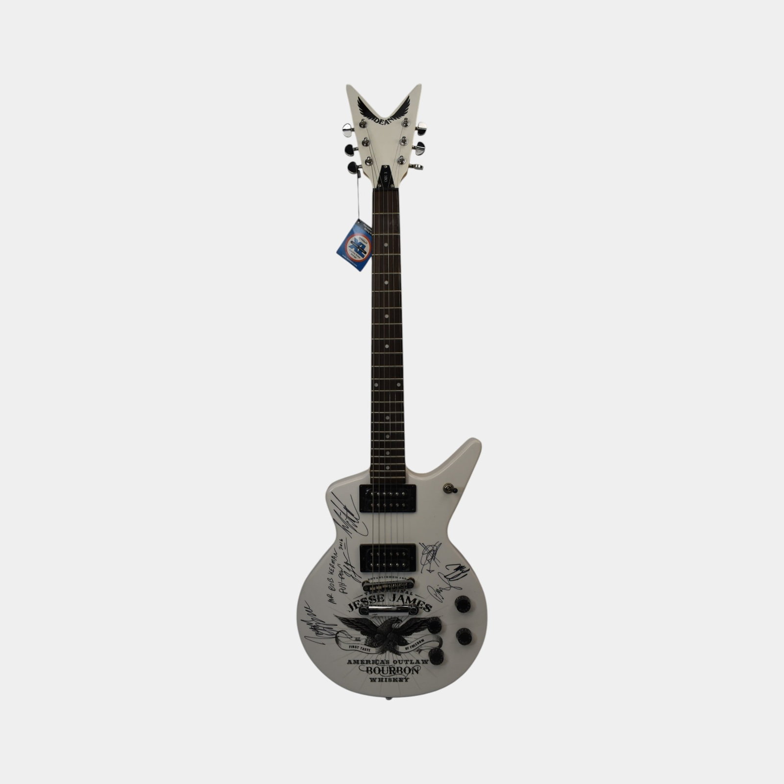 Jesse James Dupree America's Outlaw Bourbon Hand Signed Dean Guitar: We offer in house shipping on all items. Plus spend $2000 on winning bids on qualified items and your shipping is free. Jesse James Dupree America's Outlaw Bourbon Hand Signed Dean Guitar Striking and