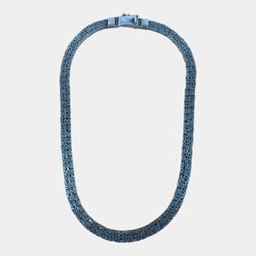 Sterling Silver 925 Thick Heavy Vintage Multi Strand Woven Chain Necklace