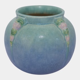 Roseville Topeo 1934 Blue Vintage Pottery Ceramic Vase 245-6