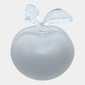 Lalique French Art Glass Clear Sculpted Crystal Apple Perfume Bottle
