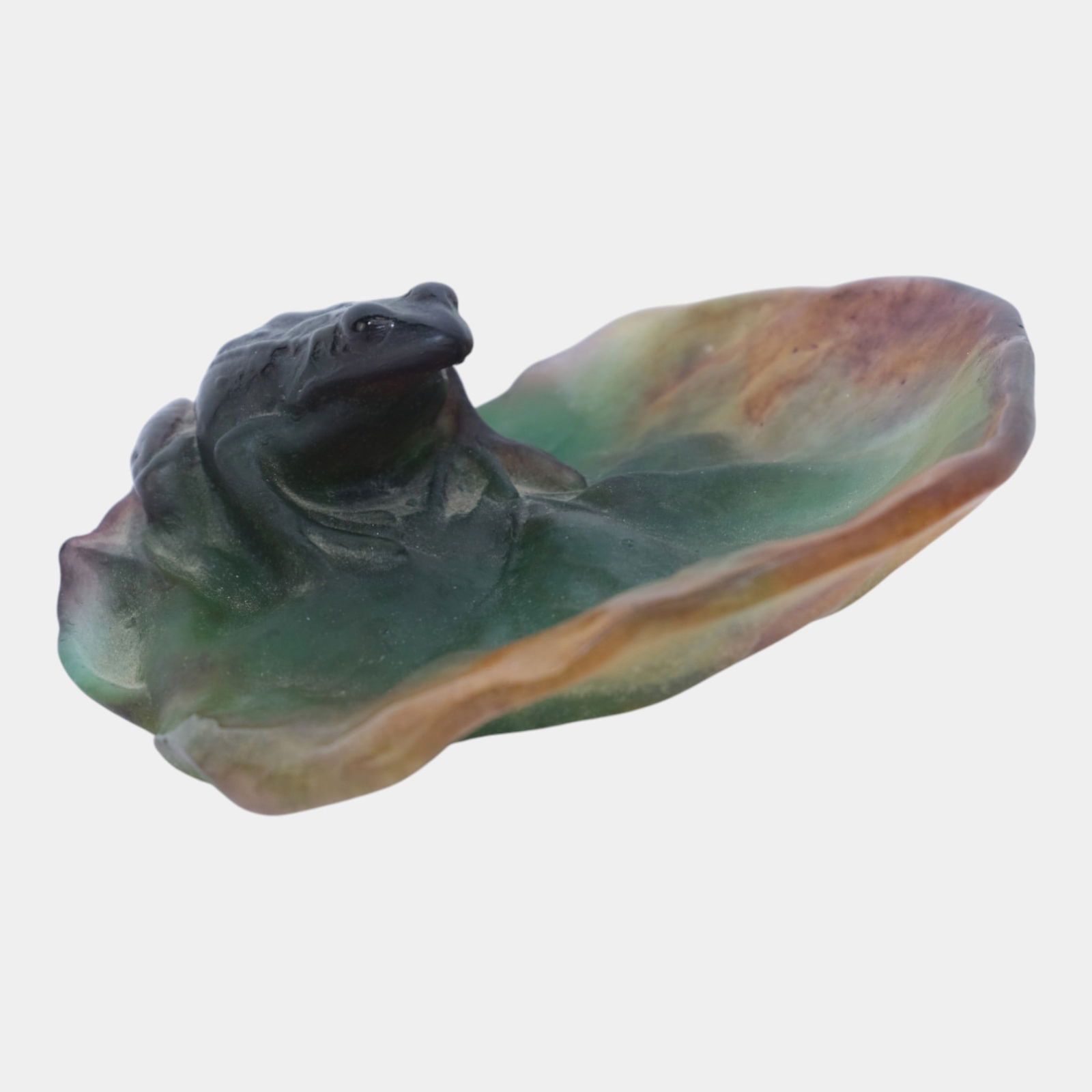 Daum Nancy France Pate De Verre Art Glass Green Purple Crystal Frog Lilypad Tray: We offer in house shipping on all items. Plus spend $2000 on winning bids on qualified items and your shipping is free. Daum Nancy France Pate De Verre Art Glass Green Purple Crystal Frog Lilypad Tra