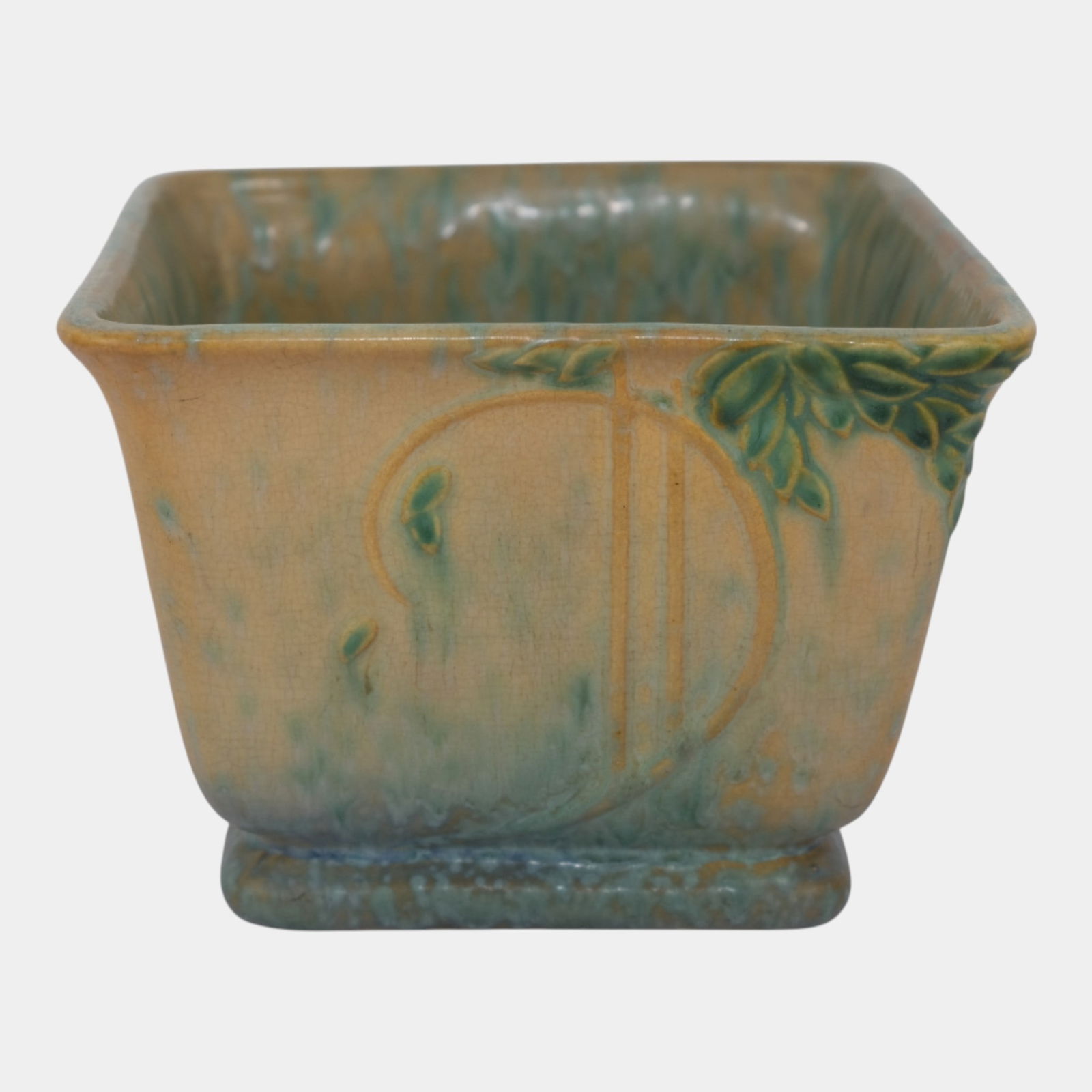 Roseville Futura 1928 Vintage Art Deco Pottery Ceramic Square Box Bowl 191-8 (1 of 4)