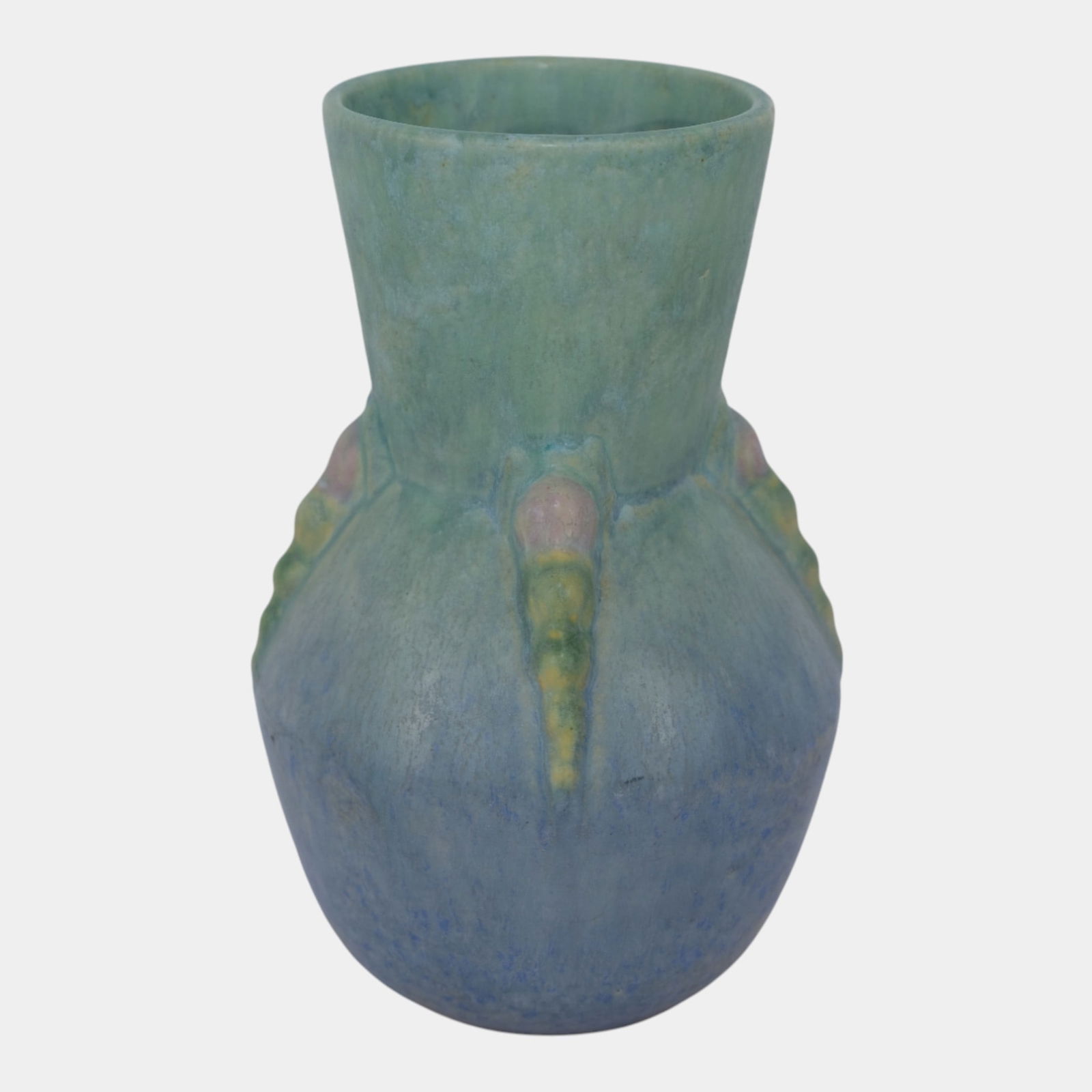 Roseville Topeo 1934 Blue Vintage Art Deco Pottery Ceramic Flower Vase 658-7 (1 of 4)