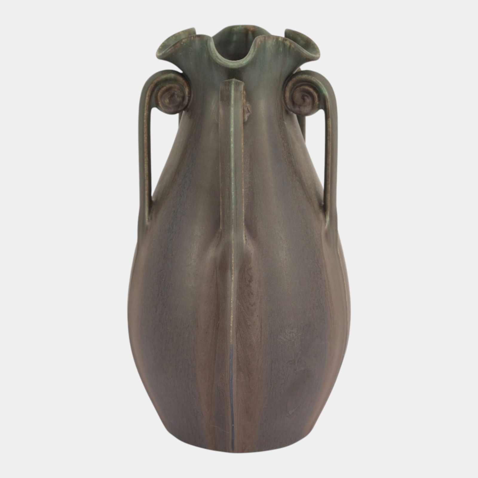 Ephraim Faience 2012 Art Pottery Indigo To Crystalline Purple Star Fern Tall Vase (1 of 3)