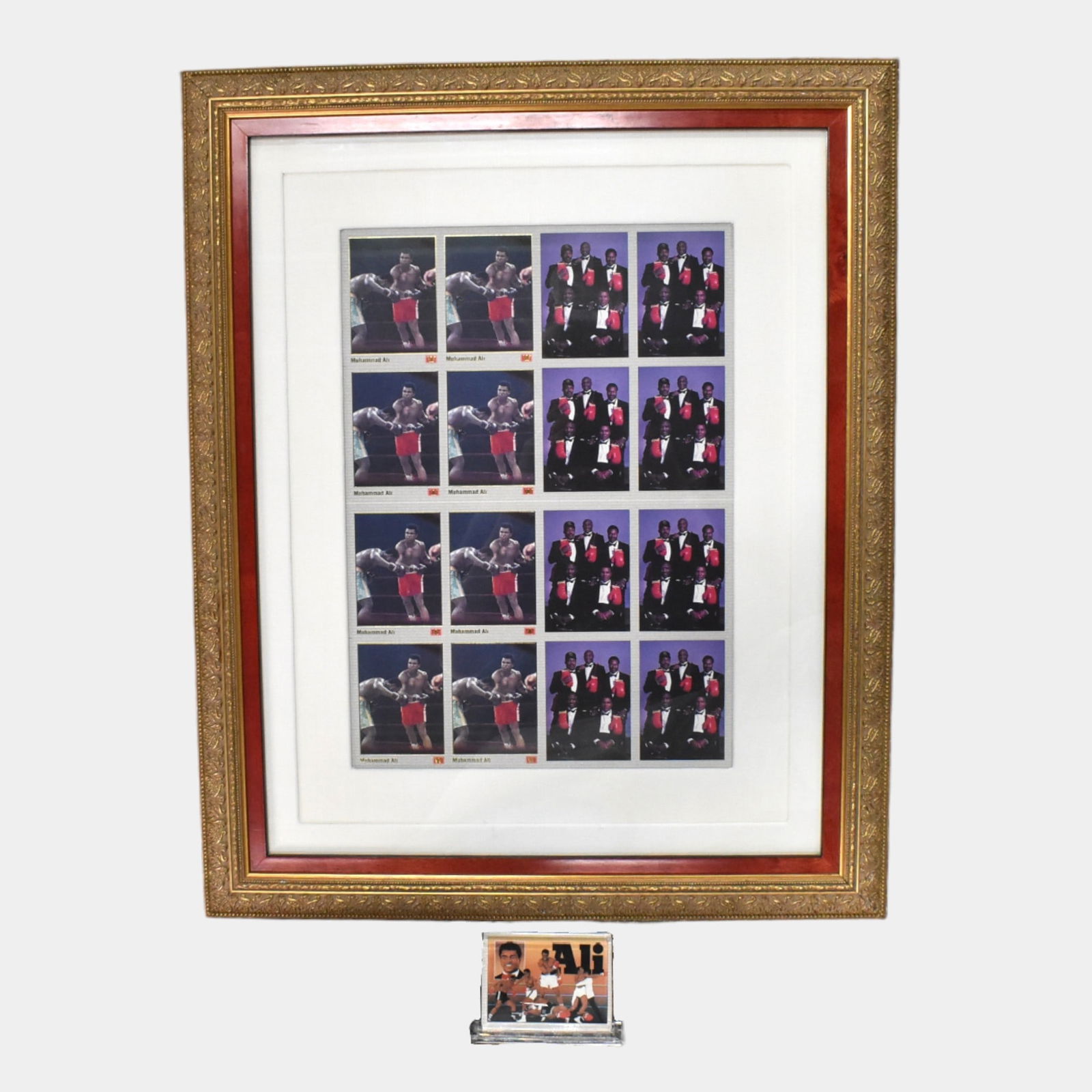 Muhammed Ali Uncut 1991 All World Boxing Sports Card Sheet Framed (1 of 4)