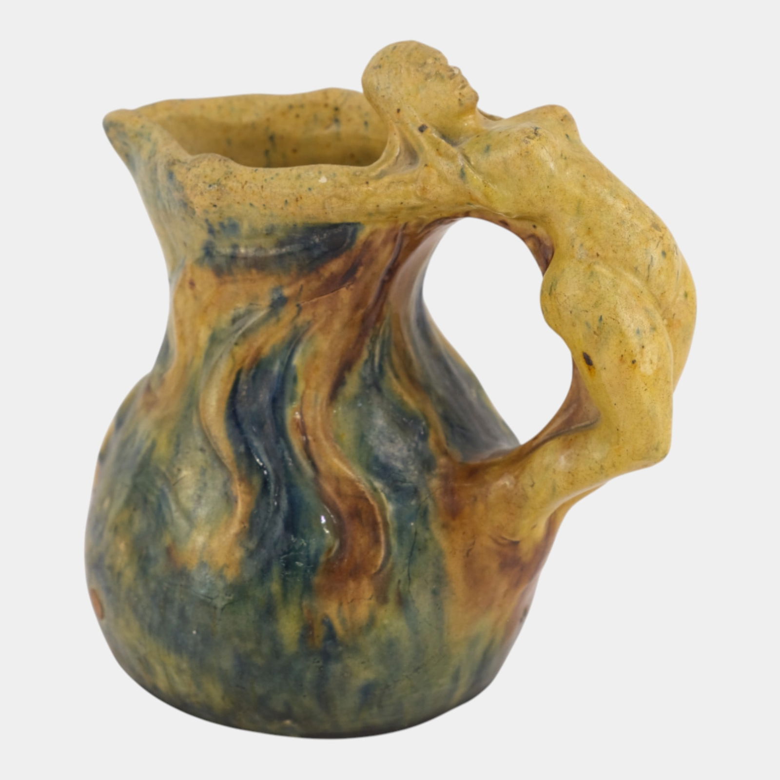 Achille Vande Voorde Belgium Art Nouveau Nude Handled Flemish Pottery Pitcher (1 of 5)