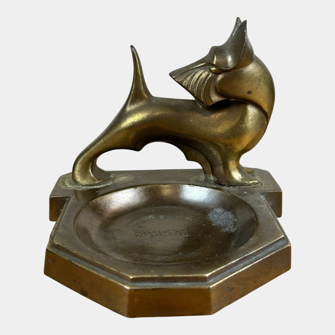 Frankart 1930s Bronze-Tone Metal Art Deco Scottish Terrier Dog Ashtray (1 of 6)