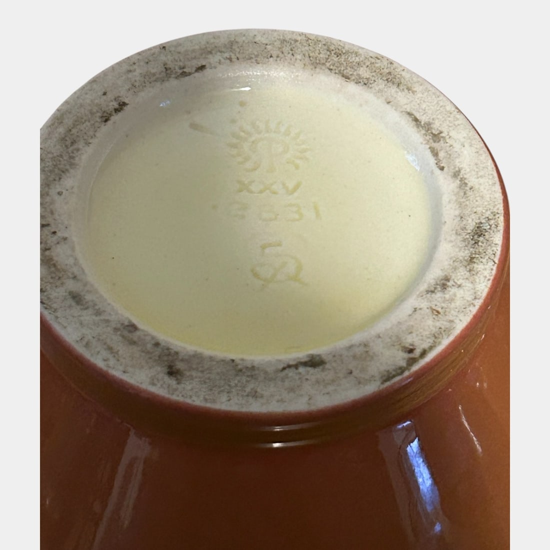 Rookwood Pottery 1925 Yellow Tint Glaze Floral Banded Ceramic Vase 2831 Sax - 6