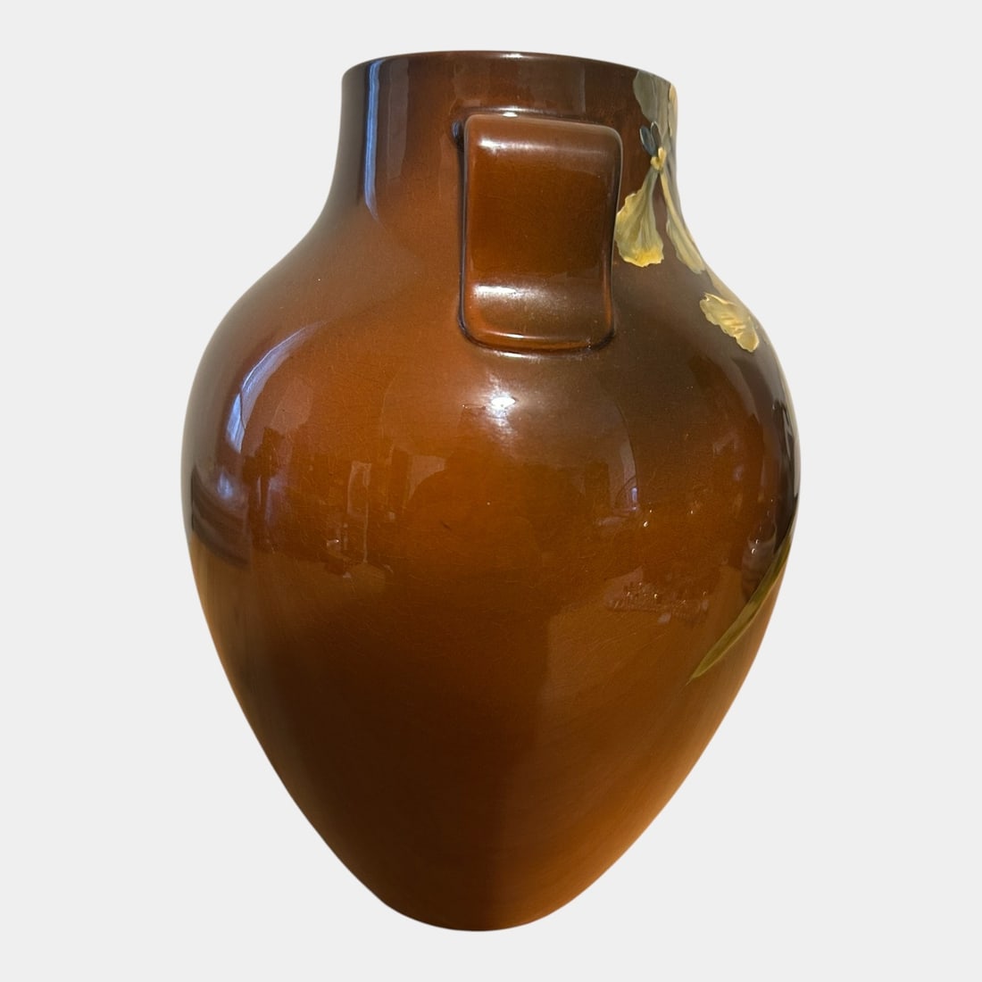 Rookwood Pottery 1891 Standard Glaze Blue Iris Handled Vase 604C Shirayamadani - 4