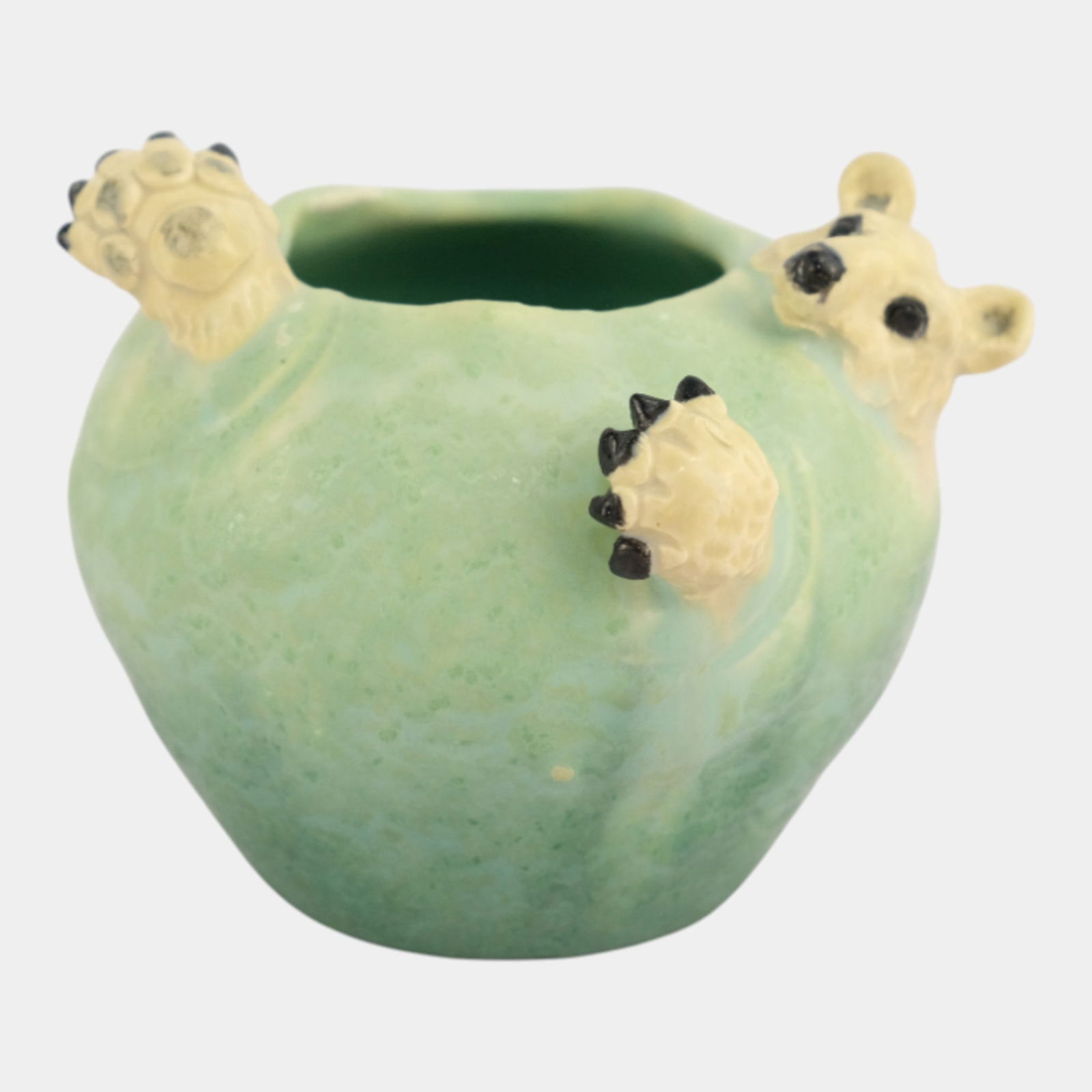 Ephraim Faience 2023 Pot Of The Week Miniature Glaze Variation Polar Bear Vase (1 of 3)