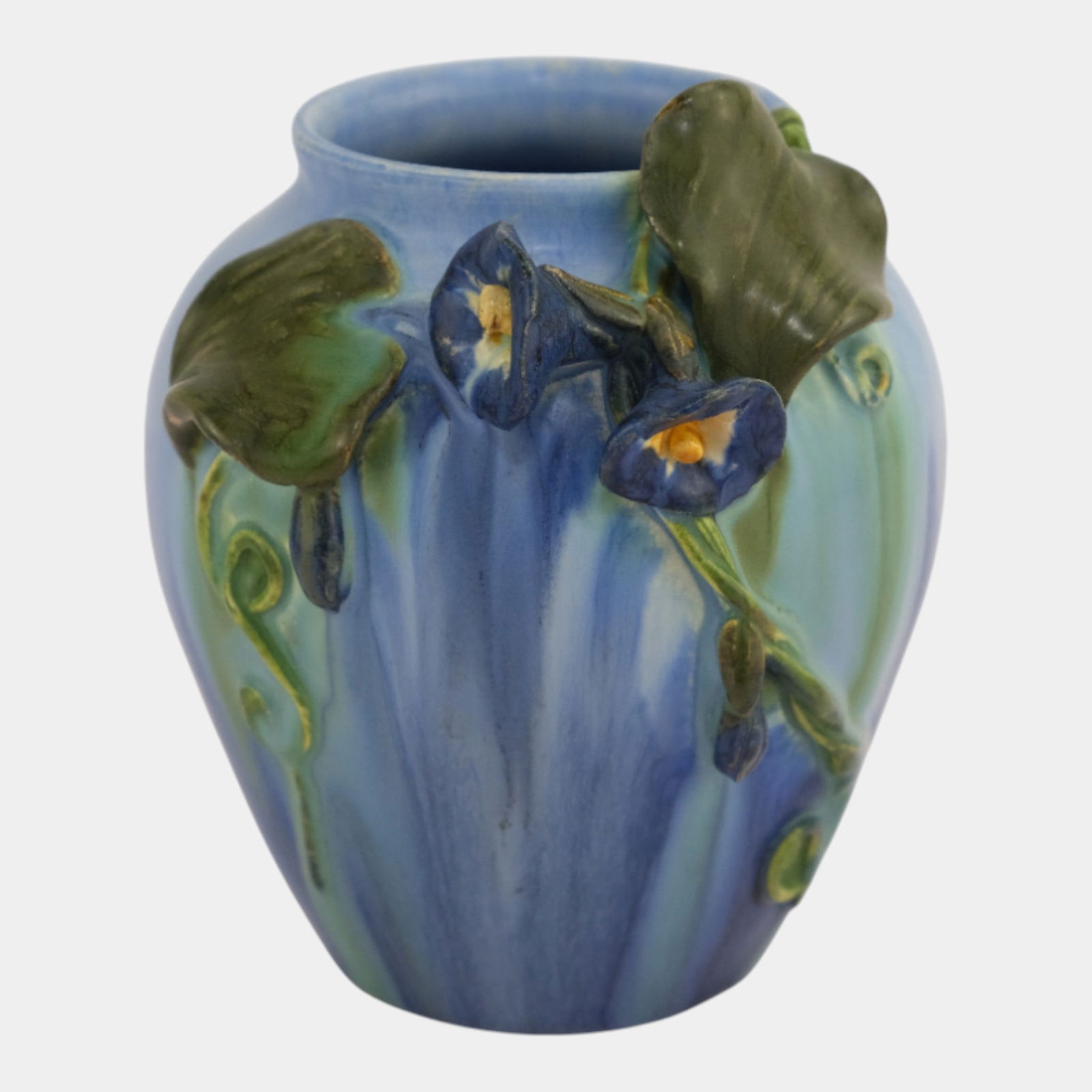 Ephraim Faience 2022 Pot Of The Week Miniature Blue "Good Morning" Vase (1 of 3)