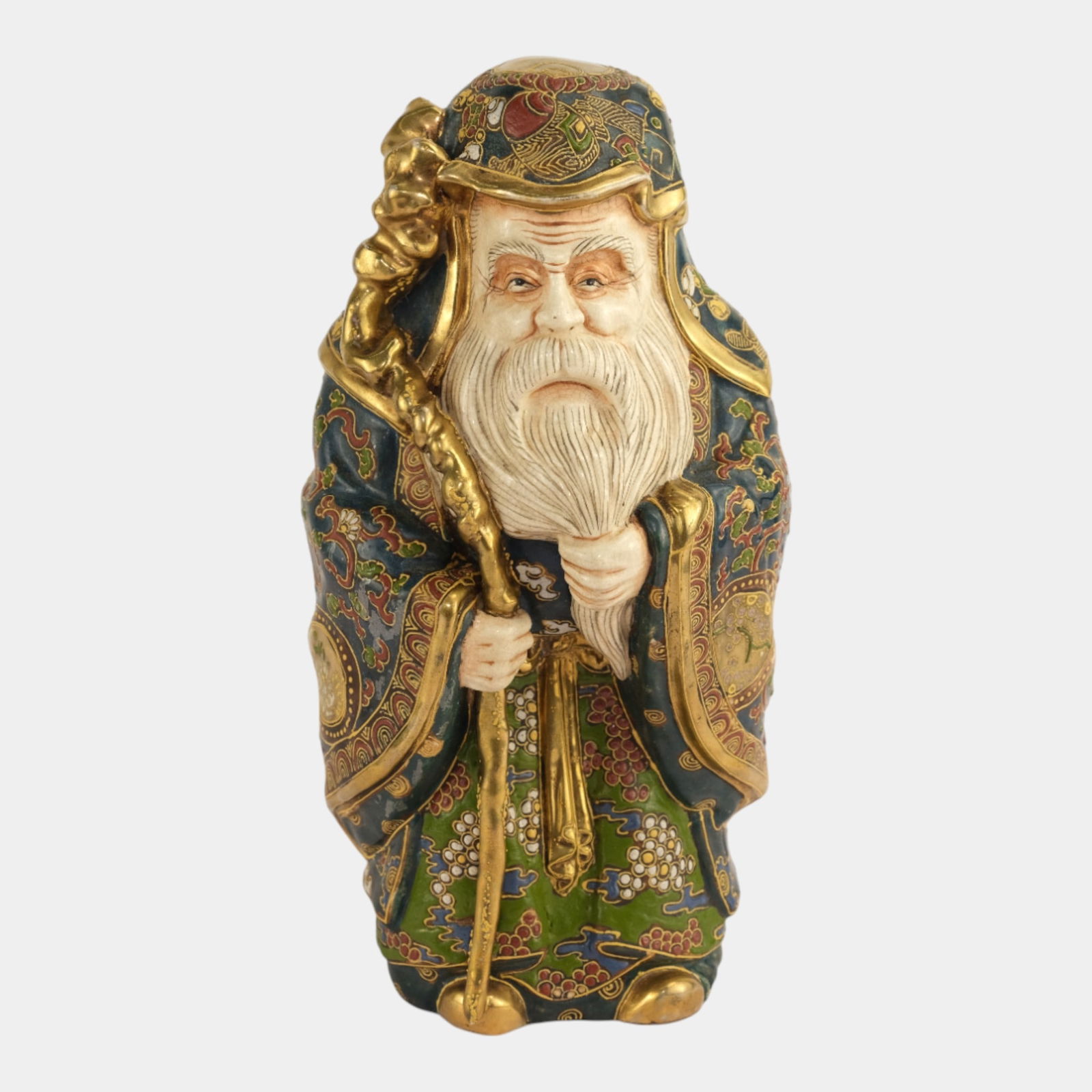 Japanese Porcelain Satsuma Figure Of Jurojin God Of Longevity Edo To Meiji Era (1 of 3)