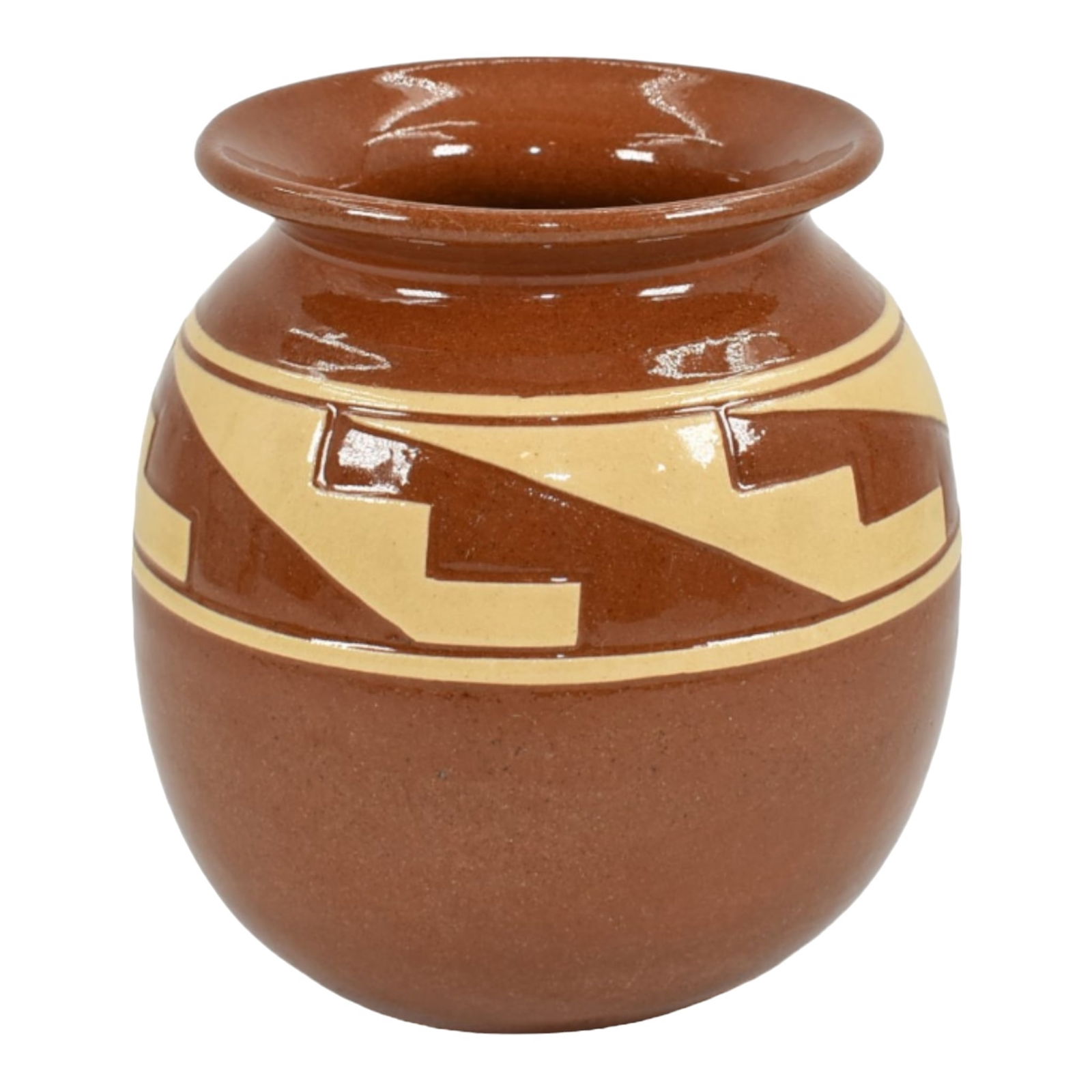 Pine Ridge Sioux Dakota Pottery Hand Made Native American Ceramic Vase Cottier: Pine Ridge Sioux Dakota Pottery Hand Made Native American Ceramic Vase Cottier Great color and glaze. Excellent original condition. No chips, cracks, damage or repair of any kind. Bottom marked with l