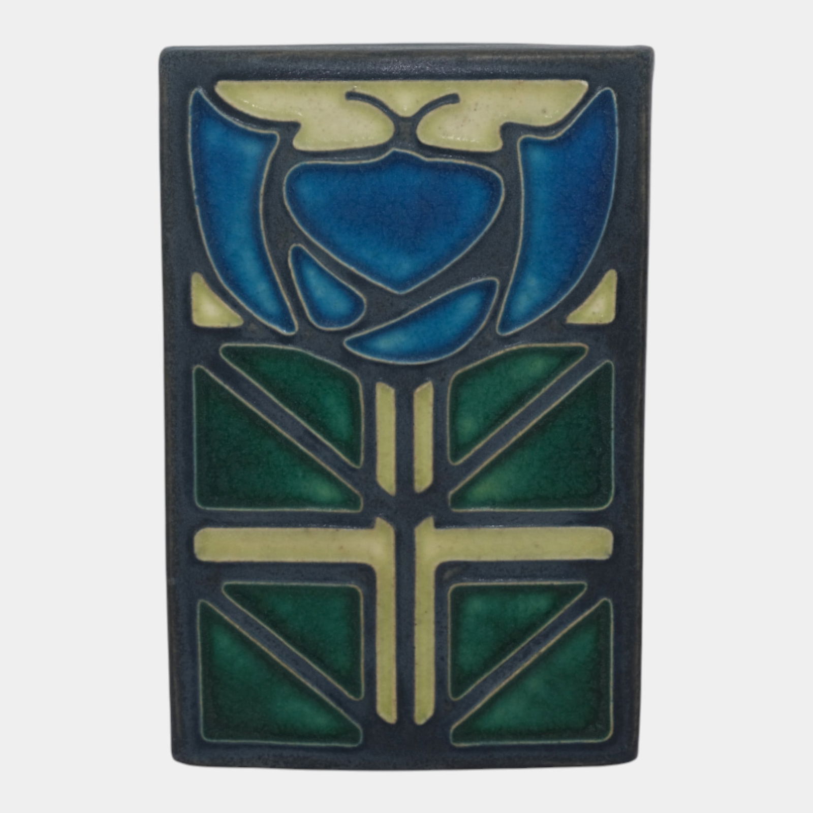 Dard Hunter For Motawi Tileworks Art Pottery Green Blue "Little Journeys" Tile (1 of 3)