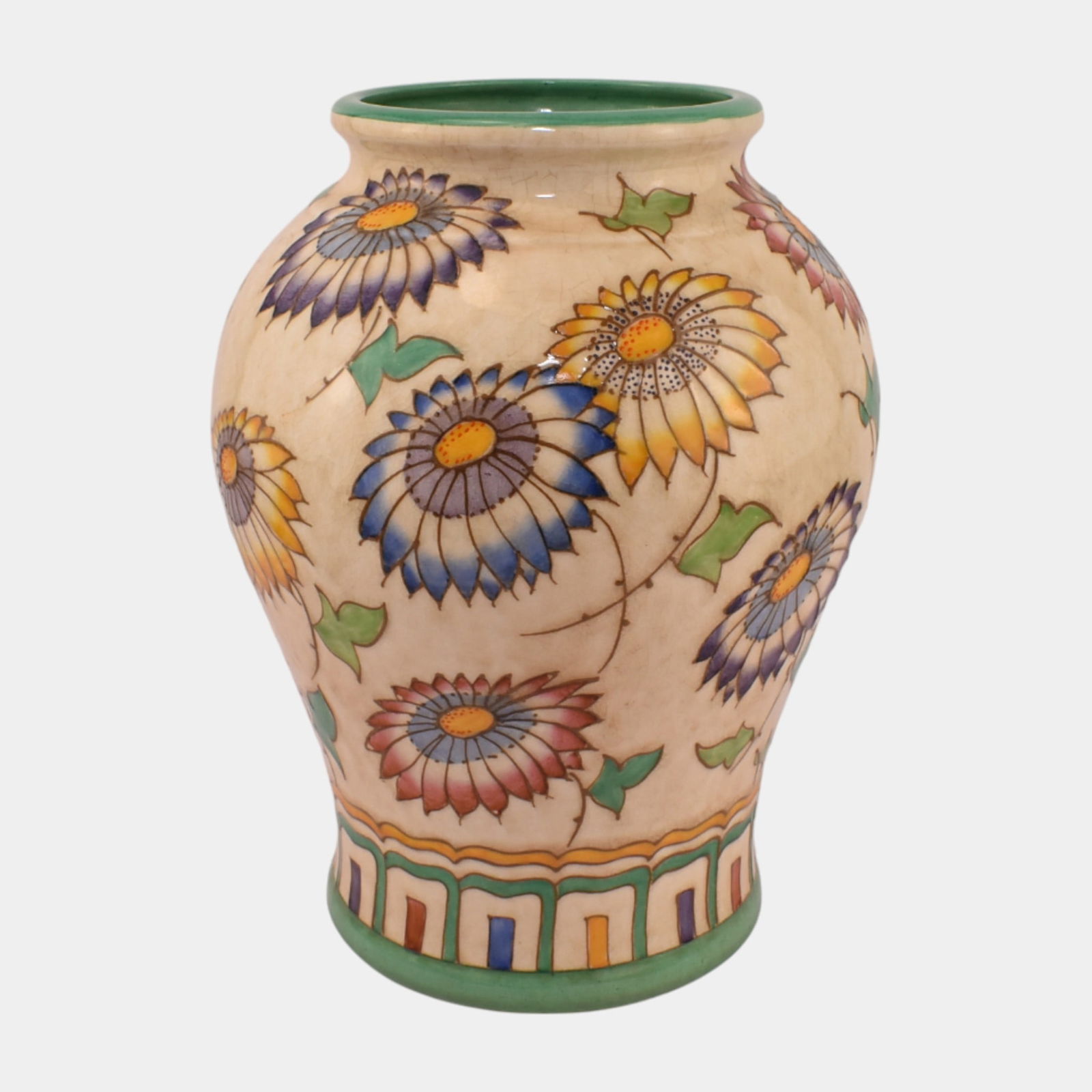 Charlotte Rhead For Bursley Ware English Art Deco Floral Art Pottery Vase (1 of 3)