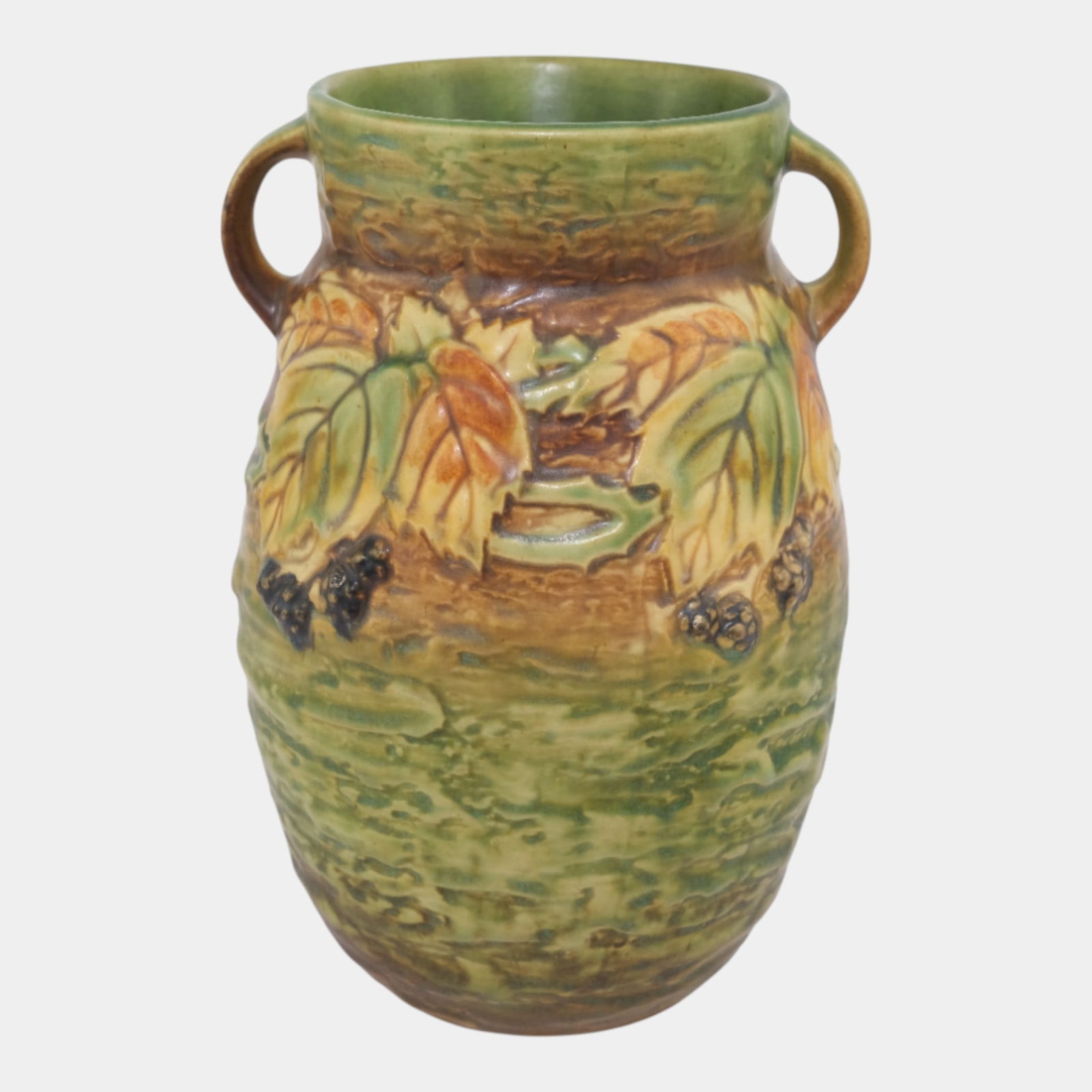 Roseville Blackberry 1932 Vintage Art Pottery Ceramic Flower Vase 576-8 - 3