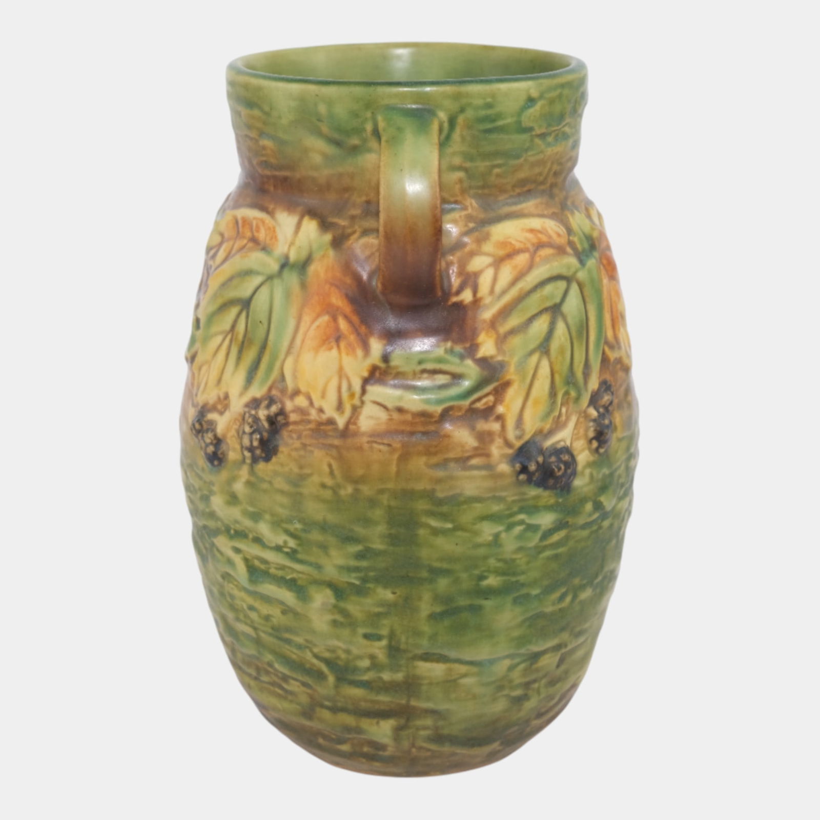 Roseville Blackberry 1932 Vintage Art Pottery Ceramic Flower Vase 576-8 - 4