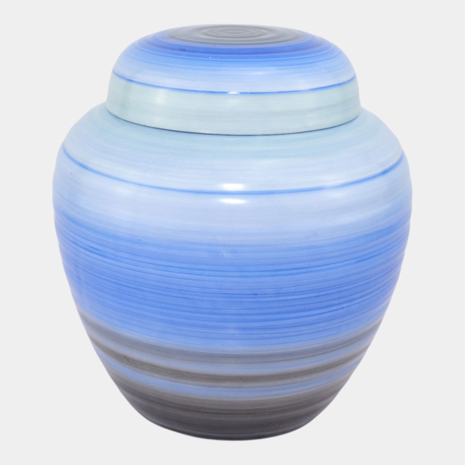 Shelley 1920s English Art Porcelain Art Deco Blue Covered Vase (1 of 6)