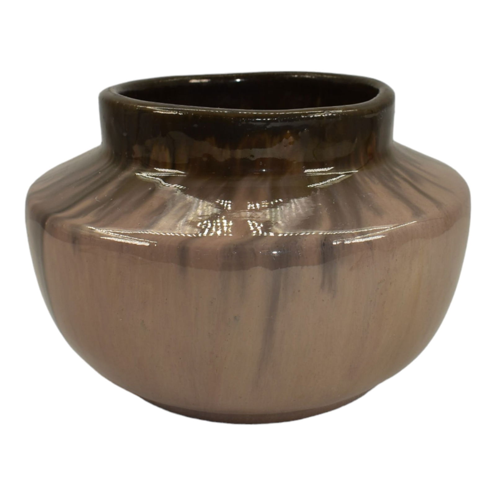 Fulper Prang 1913-17 Arts And Crafts Pottery Cats Eye Flambe Brown Ceramic Vase - 3