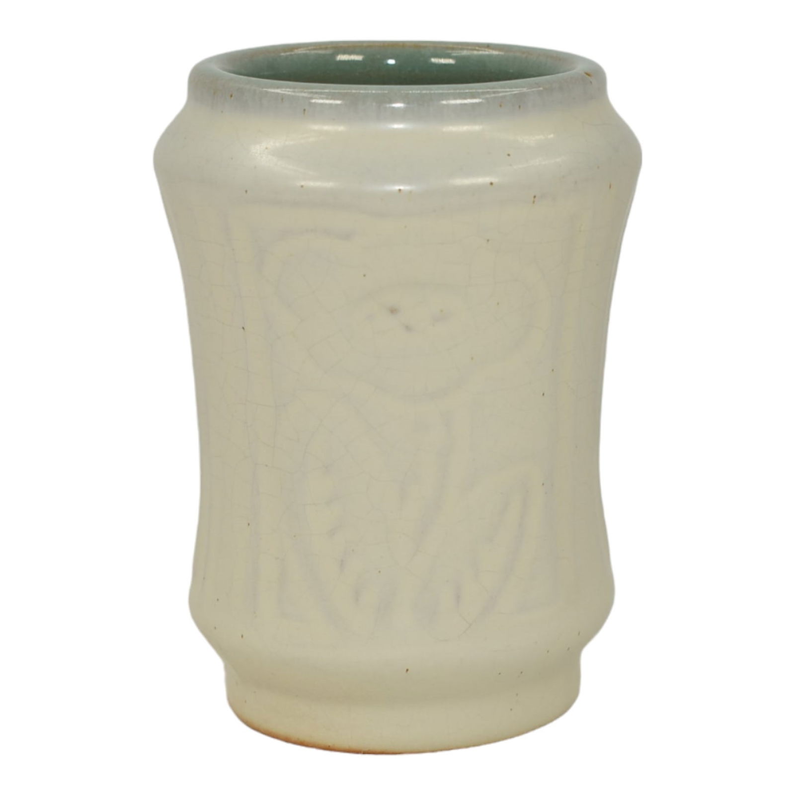North Dakota School of Mines UND Vintage Art Pottery White Floral Ceramic Vase (1 of 6)