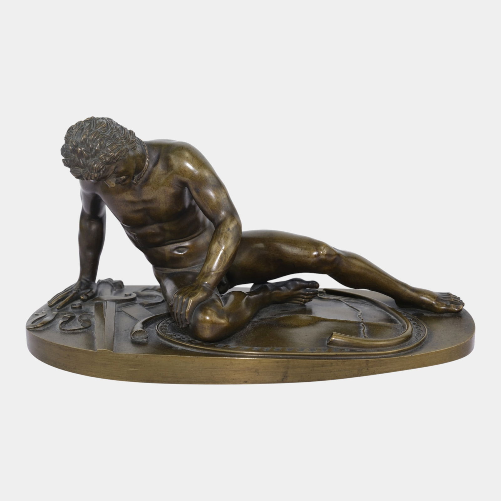 19th Century Italian Grand Tour Gladiator Bronze Statue "The Dying Gaul": 19th Century Italian Grand Tour Gladiator Bronze Statue "The Dying Gaul" Powerfully emotive and classically inspired, this 19th-century Italian Grand Tour bronze depicts The Dying Gaul in a dramatic