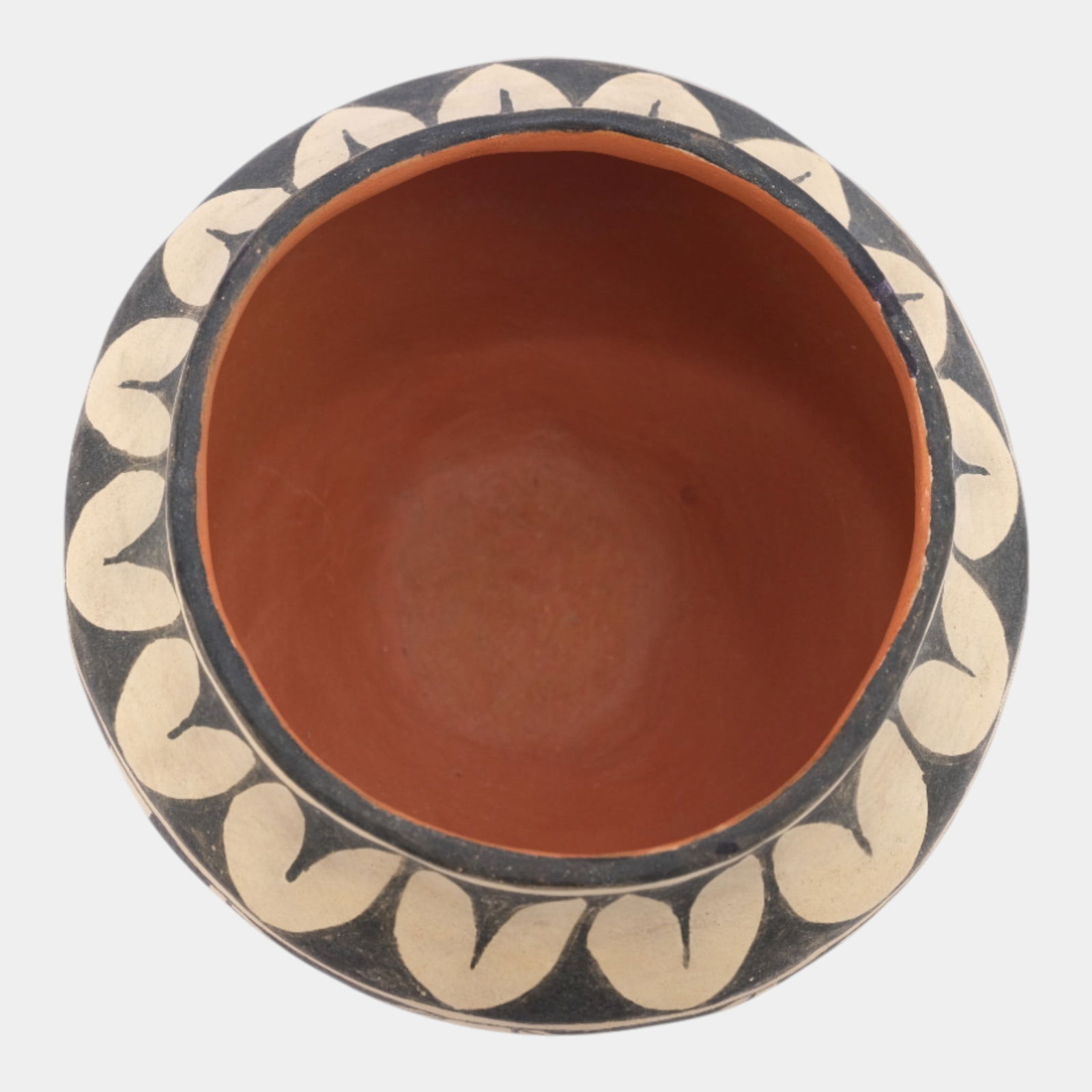 Seferina Ortiz (1931-2007) Cochiti Pueblo Black Geometric Art Pottery Jar Vessel - 3